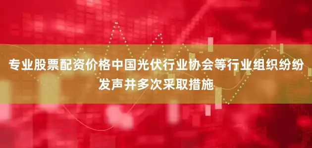 专业股票配资价格中国光伏行业协会等行业组织纷纷发声并多次采取措施