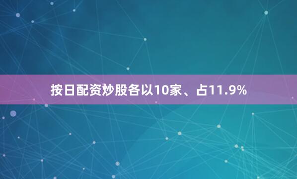 按日配资炒股各以10家、占11.9%